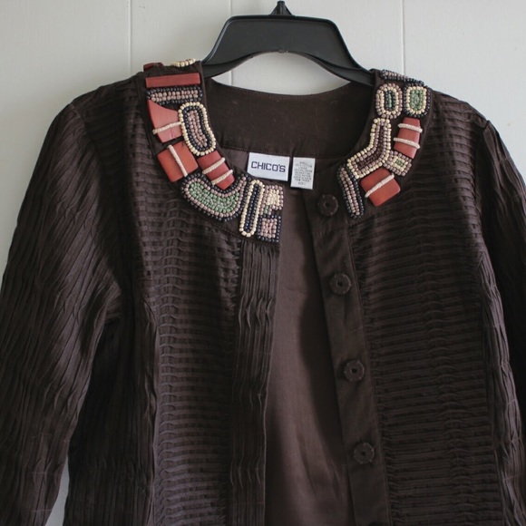 {Chico’s} Women’s Jacket w/3/4 Length Sleeves - Picture 3 of 9